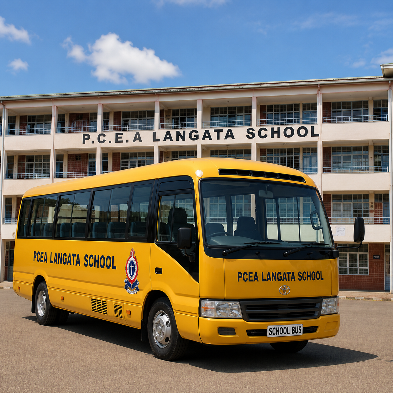 PCEA Langata School bus for daily learner pickup